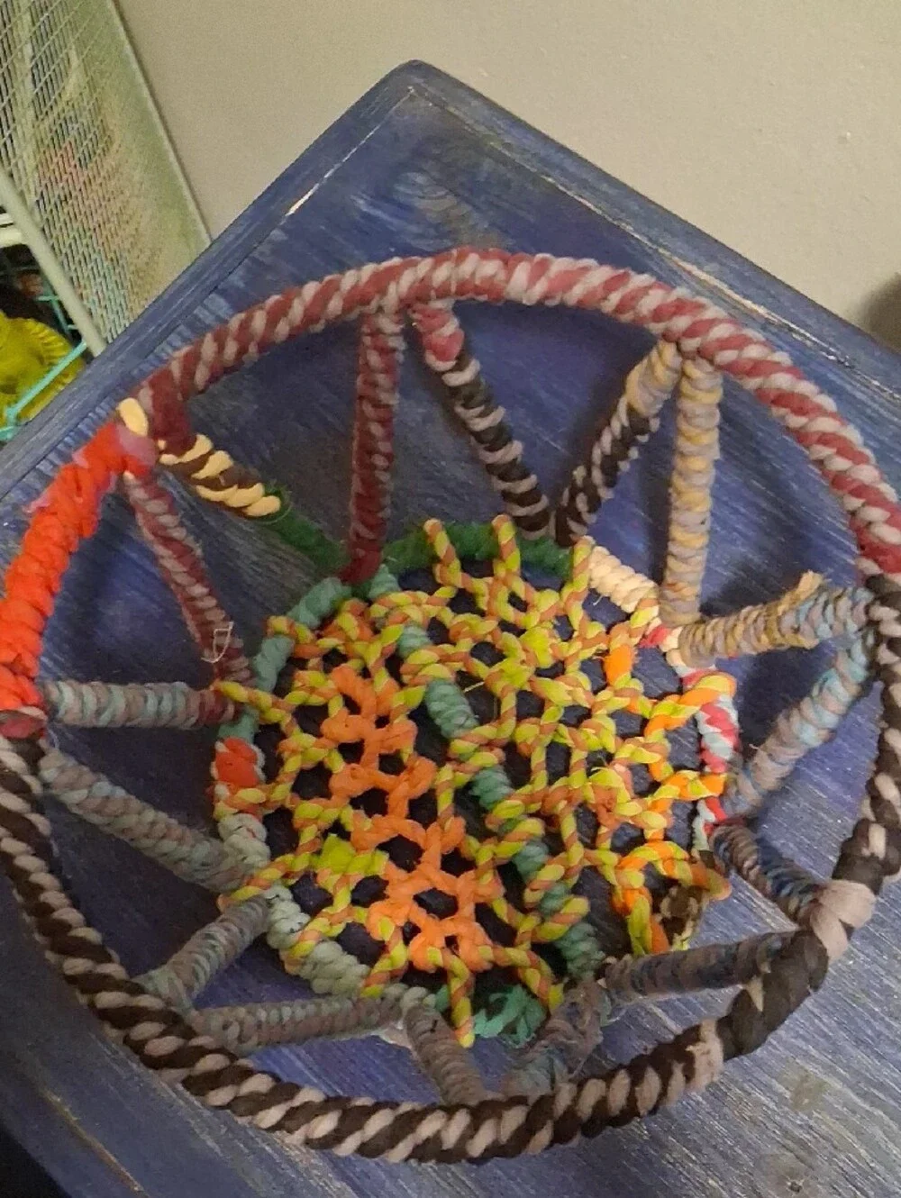 Handwoven Multicolor Decorative Rope Bowl by